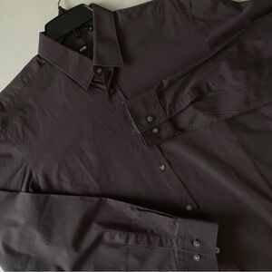 Boss Men's Rich Brown Casual Button Down Shirt Regular Fit